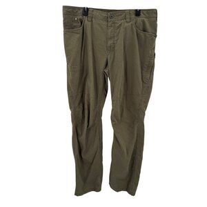 L.L. Bean Olive Hiking Pants Mens 40x34 Cotton/Nylon Durable Outdoor Wear